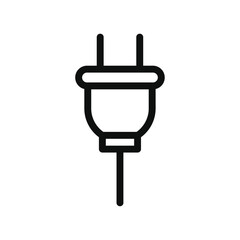 Electrical plug icon Vector flat thin line illustration