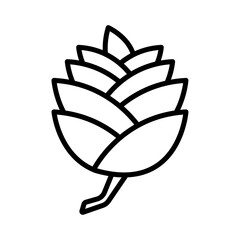 Fir cone icon Vector flat thin line illustration