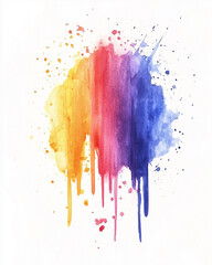 Fototapeta premium A vibrant and expressive watercolor splash, bursting with color and energy. The bold strokes and dripping paint