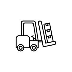 Forklift icon Vector flat thin line illustration