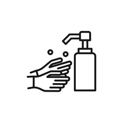 Hand wash icon Vector flat thin line illustration