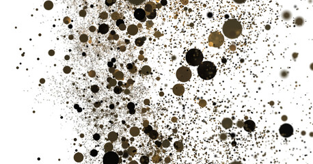 Euphoric Eruption: Magnificent 3D Illustration Showcasing Bursting gold Confetti