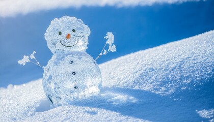 Obraz premium A snowman made of crystal ice