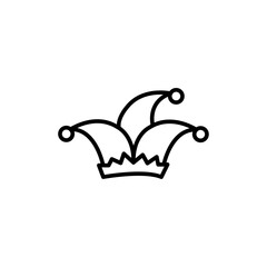 Joker hat icon Vector flat thin line illustration