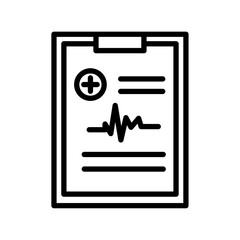 Medical history icon Vector flat thin line illustration