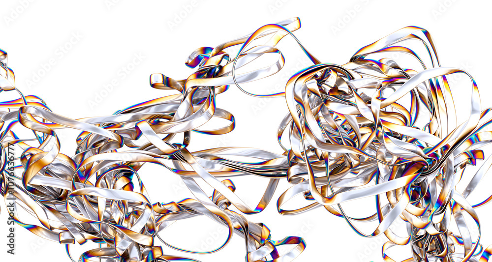 Poster shimmering metallic fabric with iridescent hues a swirl of color and texture