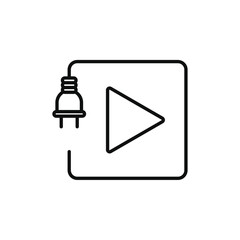 Plug and play icon Vector flat thin line illustration
