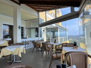 Restaurant Interior of the luxury caribbean resort. Corfu