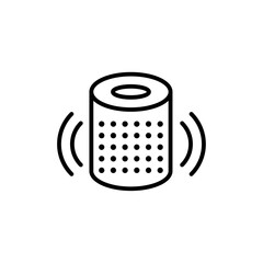 Smart speaker icon Vector flat thin line illustration