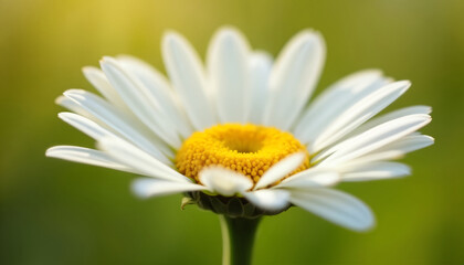Obraz premium Close-up of a White Daisy Flower with Yellow Center