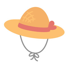 Straw hat isolated on white background