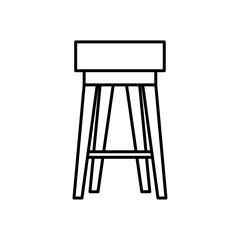 Stool icon Vector flat thin line illustration