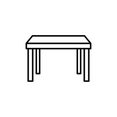 Table icon Vector flat thin line illustration