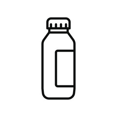 Syrup medicine bottle icon Vector flat thin line illustration