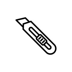 Utility knife icon Vector flat thin line illustration