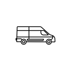 Fototapeta premium Van icon Vector flat thin line illustration