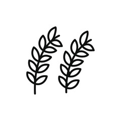 Wheat grain icon Vector flat thin line illustration