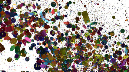 Colorful Confetti Explosion on White Background