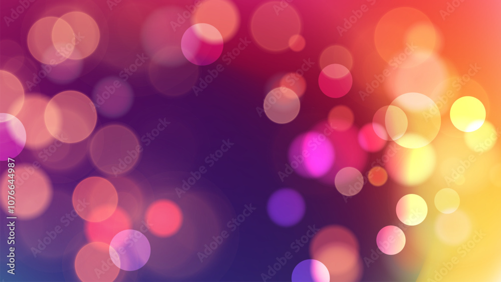 Aufkleber bright bokeh lights. abstract festive blurred background. bright defocused glowing lights effect. gr