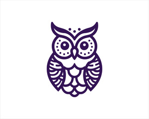 Owl logo design icon vector illustration