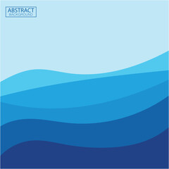 Blue wave vector abstract background flat design stock illustration