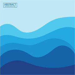 Blue wave vector abstract background flat design stock illustration