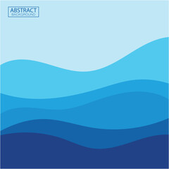 Blue wave vector abstract background flat design stock illustration