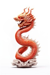Fototapeta premium Nyen-hwaa dragon white background representation.