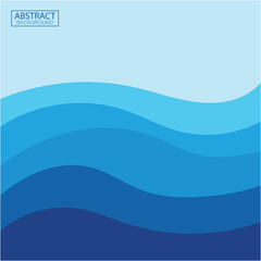 Blue wave vector abstract background flat design stock illustration