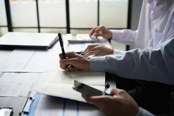 Group of businessman meeting and working together at modern office, Business planning and solution having a discussion