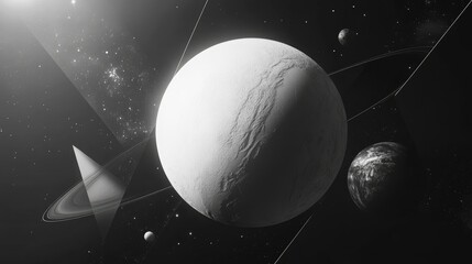 Stunning Black and White Planetary Landscape in Space