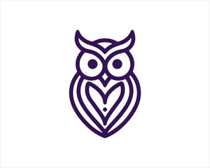 Owl logo design icon vector illustration
