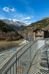 Mountain views in Andorra on a sunny winter day 