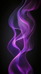 Obraz premium Abstract purple fluid shapes gracefully swirling in a dark background creating a mesmerizing effect