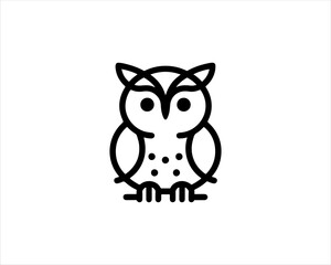 Owl logo design icon vector illustration