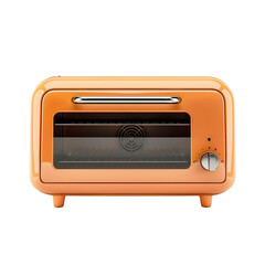 Fototapeta premium Pastel orange toaster oven isolated on a transparent background.