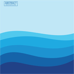 Blue wave vector abstract background flat design stock illustration