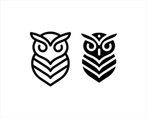 Owl logo design icon vector illustration