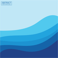 Blue wave vector abstract background flat design stock illustration