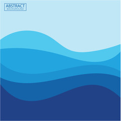 Blue wave vector abstract background flat design stock illustration