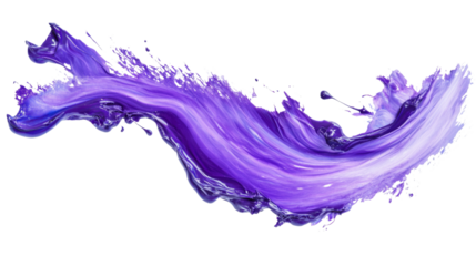 Purple color stroke of paint transparent background
