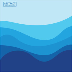 Blue wave vector abstract background flat design stock illustration