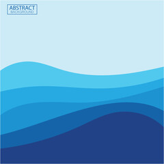 Blue wave vector abstract background flat design stock illustration