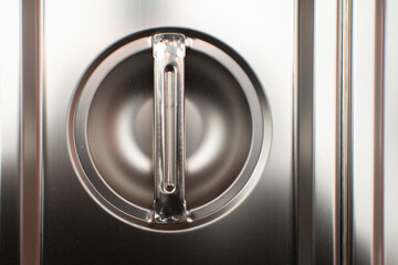Detail of a stainless steel food containers	