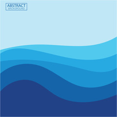 Blue wave vector abstract background flat design stock illustration