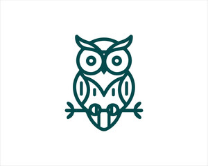 Owl logo design icon vector illustration
