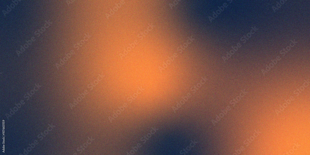 Poster Digital grainy gradient with a colorful soft noise effect. Vintage Grunge Texture Pattern in blue and orange Tones for Artful Wallpaper. Gradient blur, noise, grain, texture abstract background