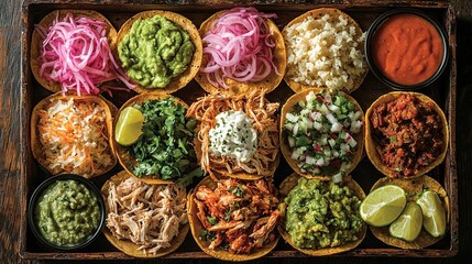 Tostadas with various toppings mexican food