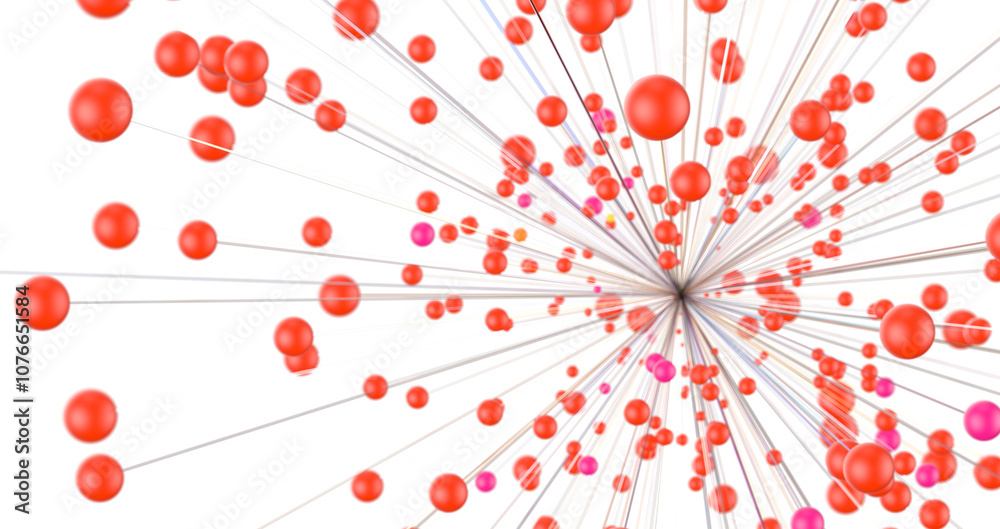 Aufkleber Abstract digital connection dots and lines. Technology background. Network connection structure. Plexus effect. 3d