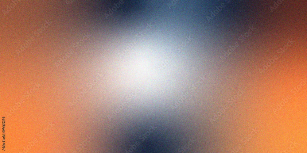 Aufkleber Digital grainy gradient with a colorful soft noise effect. Vintage Grunge Texture Pattern in blue white and orange Tones for Artful Wallpaper. Gradient blur, noise, grain, texture abstract background	